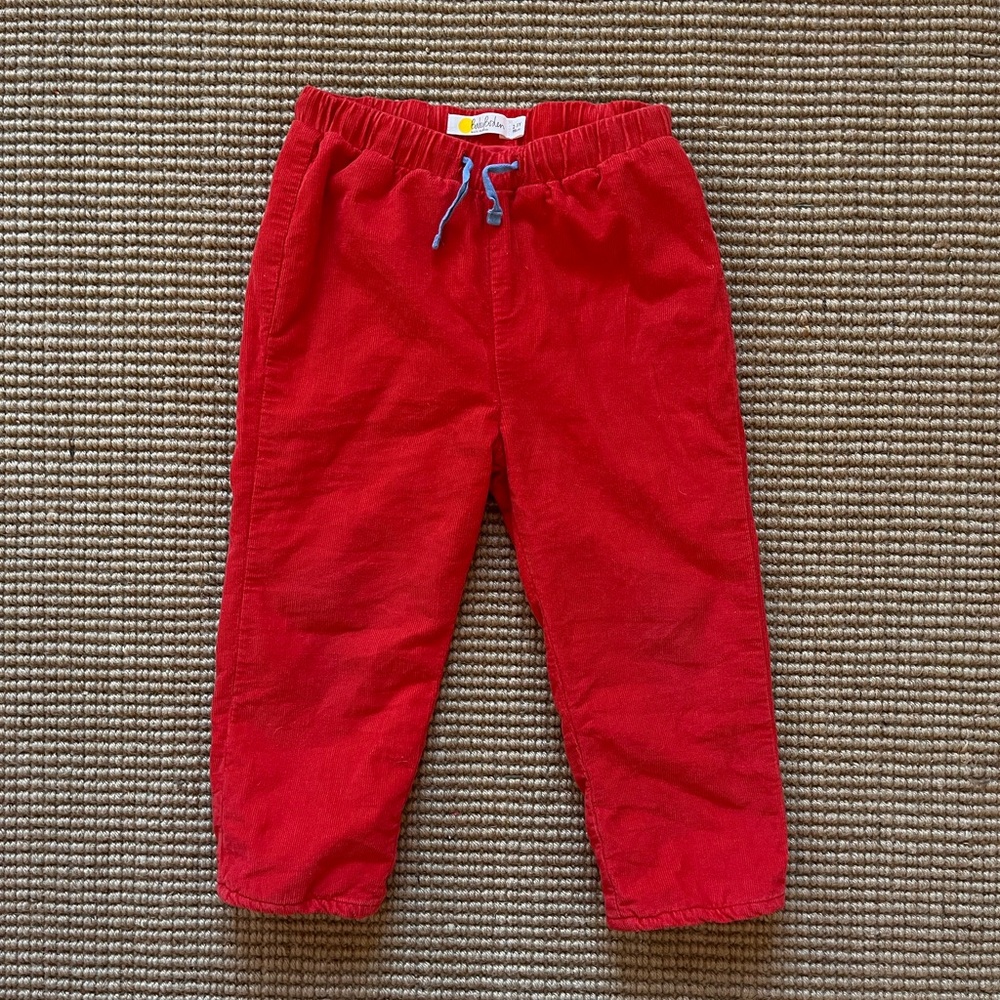 Baby Boden Mini Boden Red Corduroy Pants jersey-lined
